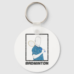 Badminton Boy Racquet Sport Man Strokes Key Ring