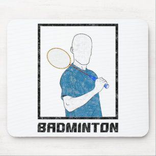 Badminton Boy Racquet Sport Man Strokes  Mouse Mat