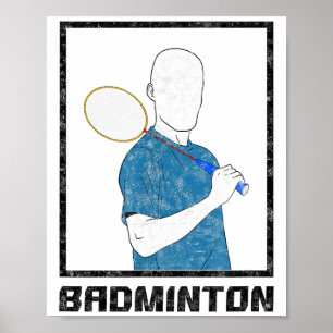 Badminton Boy Racquet Sport Man Strokes  Poster