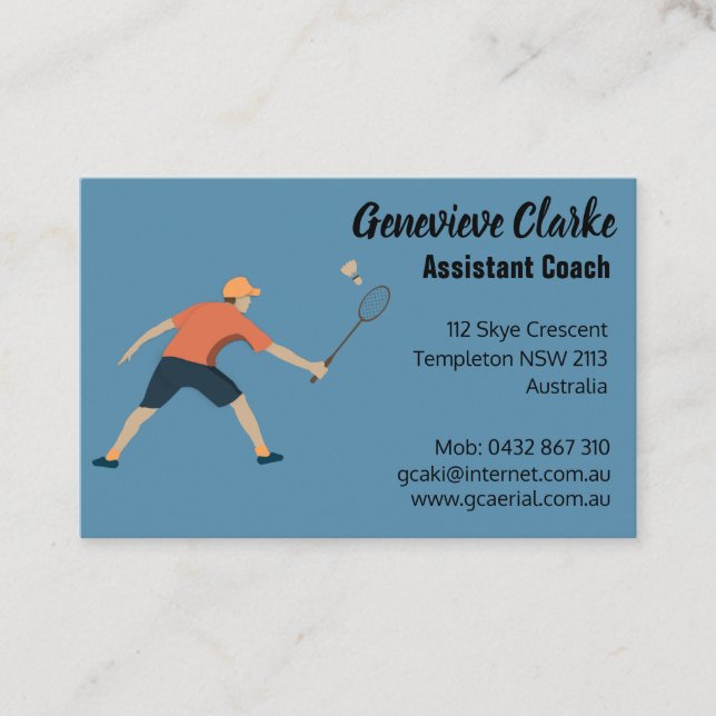 Badminton Business Card (Front)