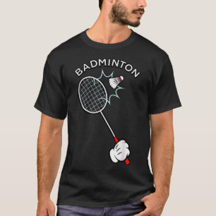 Badminton Cartoon Glove Serve  T-Shirt