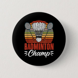 Badminton Champ Racket Shuttle Vintage Badminton P 6 Cm Round Badge