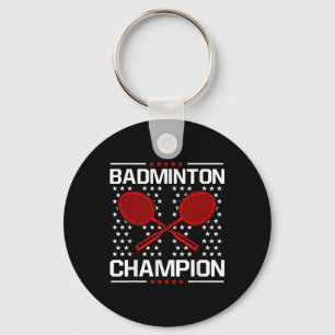 Badminton Champion Badminton Player Shuttle Sports Key Ring