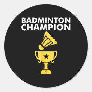 Badminton Champion Birdie Classic Round Sticker