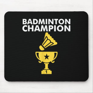 Badminton Champion Birdie Mouse Mat