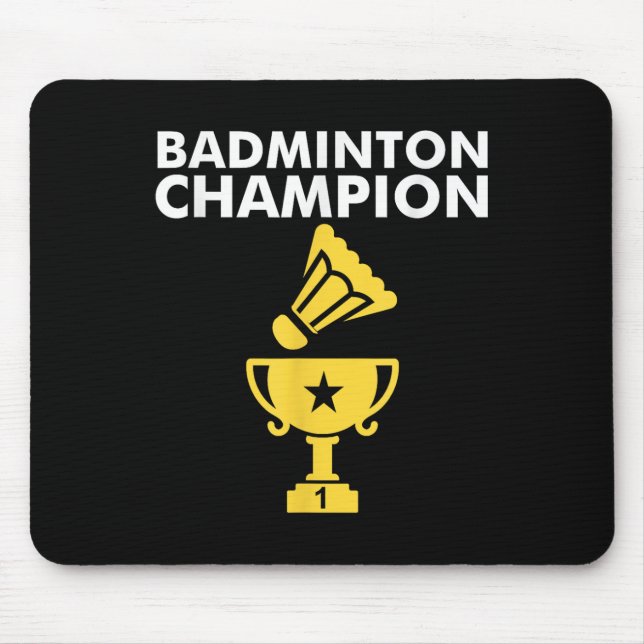 Badminton Champion Birdie  Mouse Mat (Front)