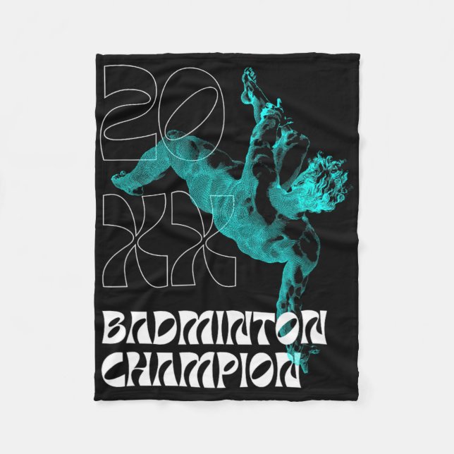 Badminton Champion Racket Shuttle Tournament Winne Fleece Blanket (Front)
