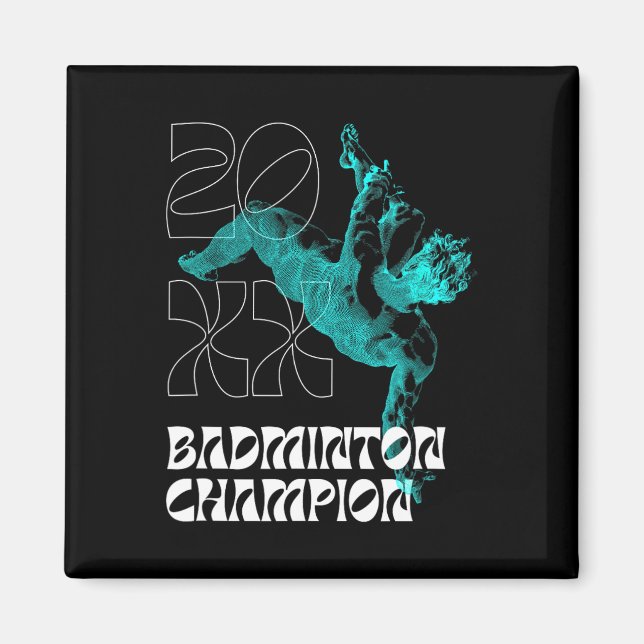Badminton Champion Racket Shuttle Tournament Winne Magnet (Front)