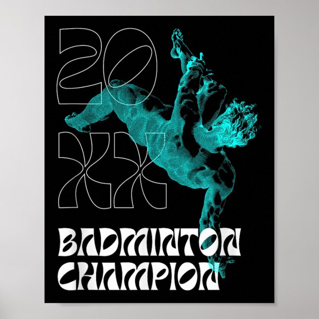 Badminton Champion Racket Shuttle Tournament Winne Poster (Front)