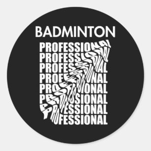 Badminton Champion Shuttle Racket Smash Tournament Classic Round Sticker