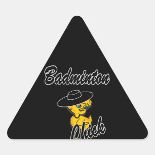 Badminton Chick #4 Triangle Sticker