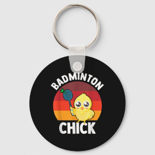 Badminton Chick Badminton Player Shuttle Sports Sm Key Ring