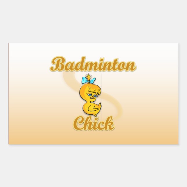Badminton Chick Rectangular Sticker (Front)