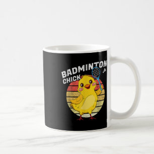 Badminton Chick Retro Chicken Birdie Women Badmint Coffee Mug