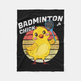 Badminton Chick Retro Chicken Birdie Women Badmint Fleece Blanket