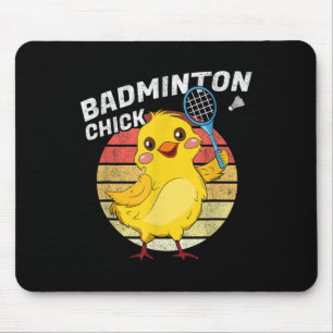 Badminton Chick Retro Chicken Birdie Women Badmint Mouse Mat