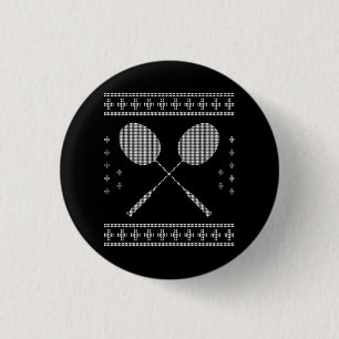 Badminton Christmas 3 Cm Round Badge