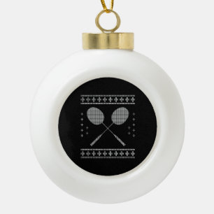 Badminton Christmas Ceramic Ball Christmas Ornament