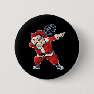 Badminton Christmas Dabbing Santa Claus With Shutt 6 Cm Round Badge
