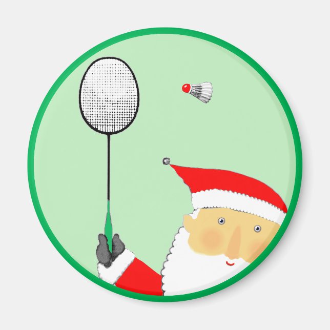 Badminton Christmas Stocking Stuffer Magnet (Front)
