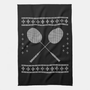 Badminton Christmas Tea Towel