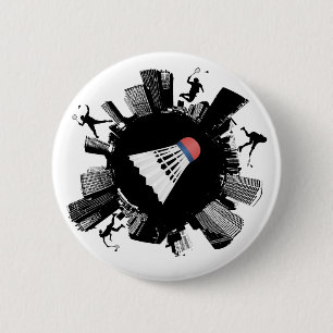 Badminton City 6 Cm Round Badge