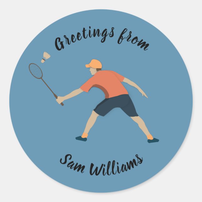 Badminton Classic Round Sticker (Front)
