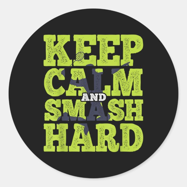 Badminton  classic round sticker (Front)