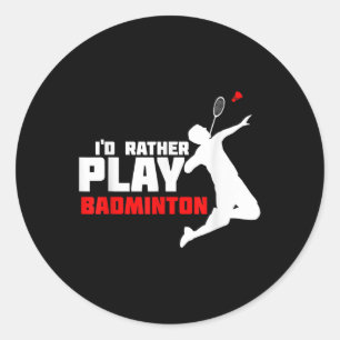 Badminton  classic round sticker