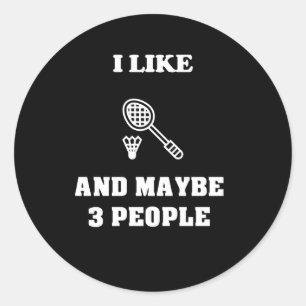 Badminton Classic Round Sticker