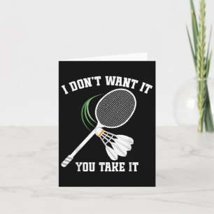 Badminton Coach No Crying Shuttle Badminton Player Card