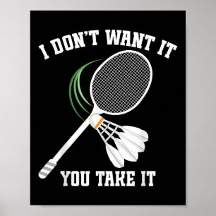 Badminton Coach No Crying Shuttle Badminton Player Poster