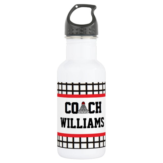 Badminton Coach - Personalised 532 Ml Water Bottle (Front)