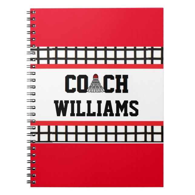 Badminton Coach - Personalised Notebook (Front)