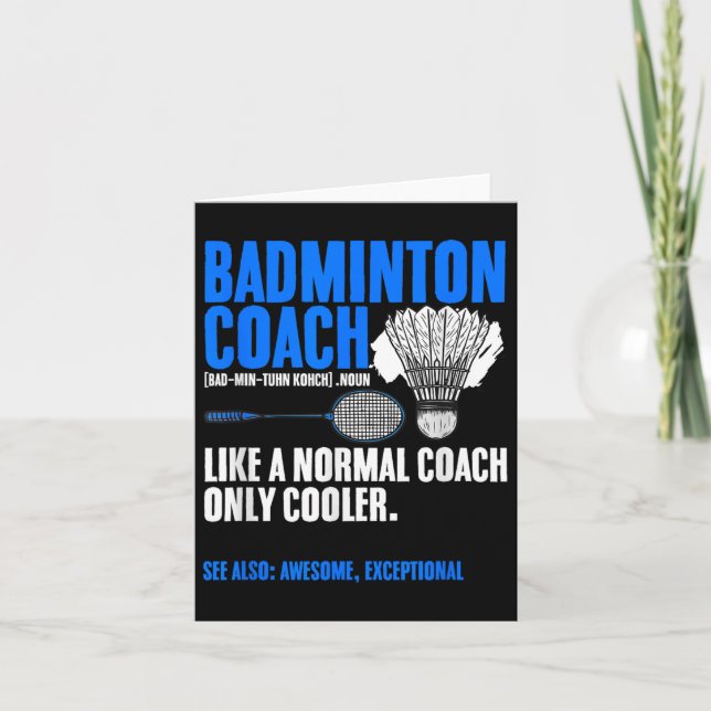 Badminton Coach Racket Shuttle Hobby Badminton Pla Card (Front)