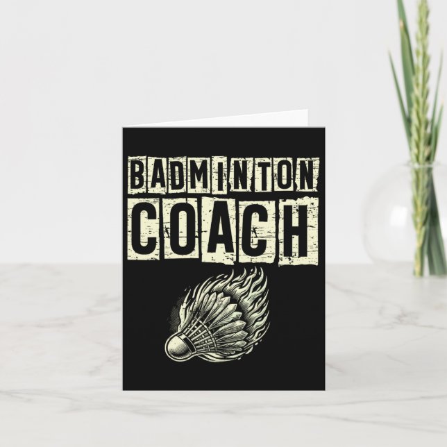 Badminton Coach Shuttle Racket  Card (Front)
