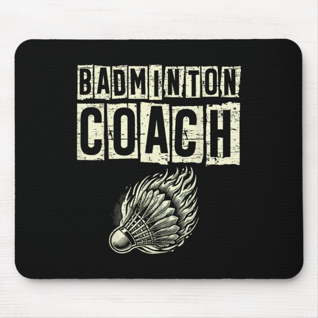 Badminton Coach Shuttle Racket  Mouse Mat (Front)