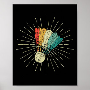 Badminton Colourful Athlete Men Women Kids Shuttle Poster