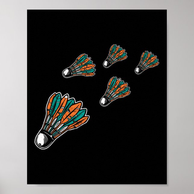 Badminton Colourful Shuttle For Badminton Player M Poster (Front)