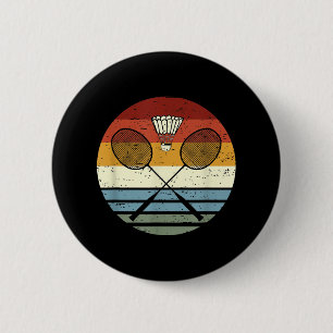 Badminton - Cool Vintage Retro Sport Outfit Racket 6 Cm Round Badge