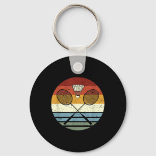 Badminton - Cool Vintage Retro Sport Outfit Racket Key Ring