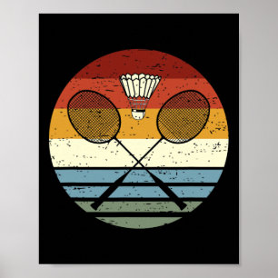 Badminton - Cool Vintage Retro Sport Outfit Racket Poster