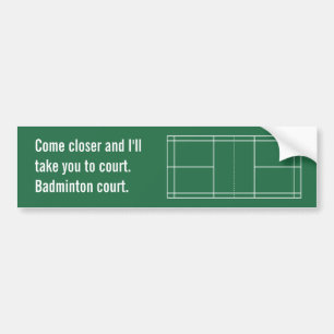 Badminton Court Bumper Sticker