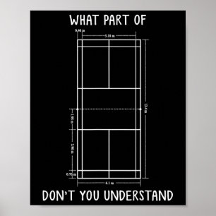 Badminton Court Dimensions Funny Badminton Player Poster
