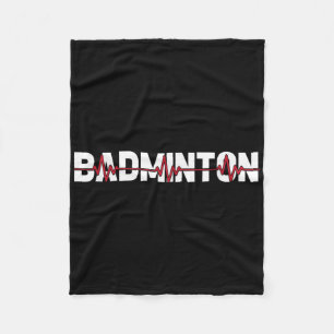 Badminton Court Racket - Racquet Shuttle Ekg Heart Fleece Blanket