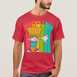 Badminton Dabbing Retro Style Colourful Coloured T T-Shirt