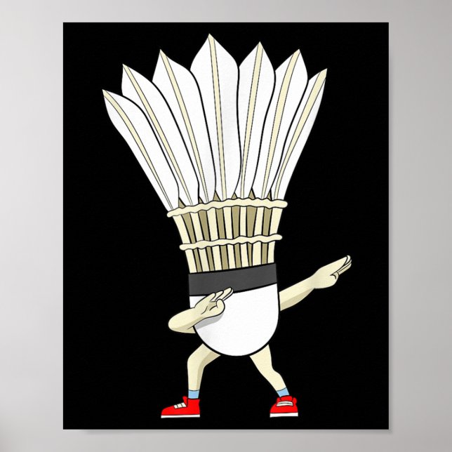 Badminton Dabbing Shuttle Birdie Boy Badminton  Poster (Front)