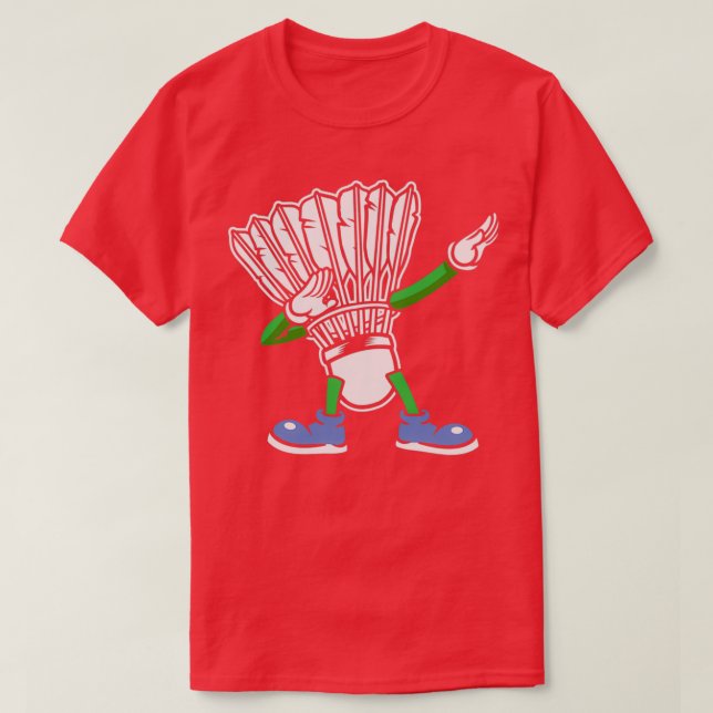 Badminton Dabbing Shuttlecock T T-Shirt (Design Front)