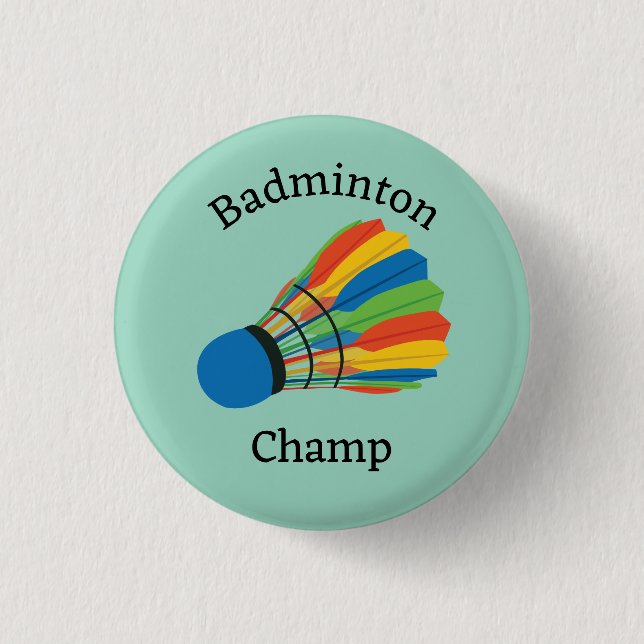Badminton  Design 3 Cm Round Badge (Front)