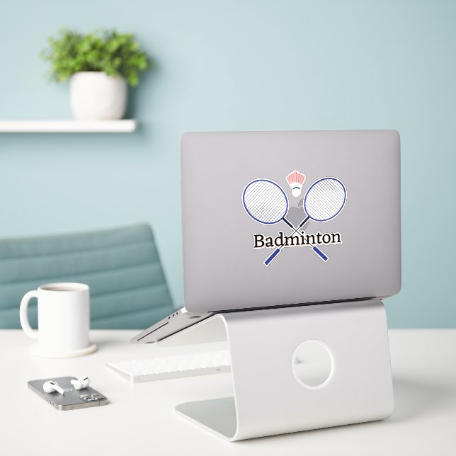 Badminton Design Vinyl (Laptop On Desk)